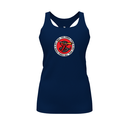 [FT0TRBNV-FYS-LOGO1] Decker Racerback Tank Top (Female Youth S, Navy, Logo 1)