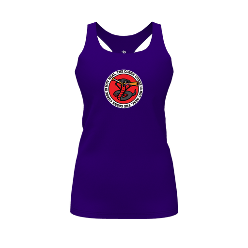 [FT0TRBPP-FYS-LOGO1] Decker Racerback Tank Top (Female Youth S, Purple, Logo 1)