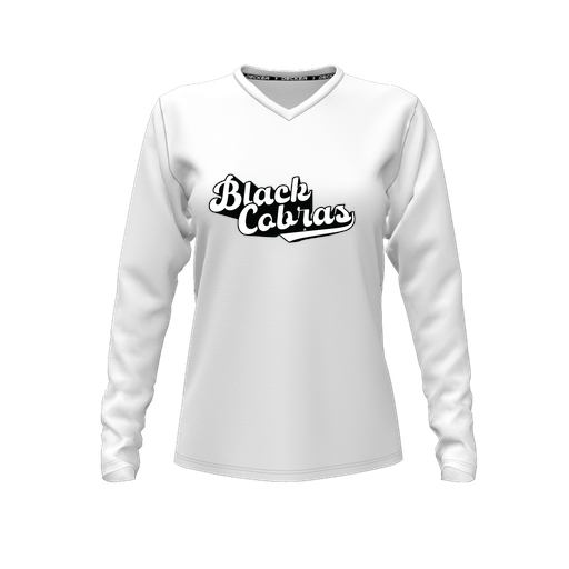 [FTLVCFWH-FYXS-LOGO3] Decker Comfort T-Shirt (Female Youth XS, White, V Neck, Logo 3, Long Sleeve)