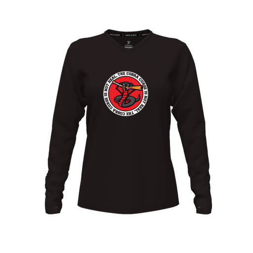 [FTLVCFBK-FYXS-LOGO1] Decker Comfort T-Shirt (Female Youth XS, Black, V Neck, Logo 1, Long Sleeve)