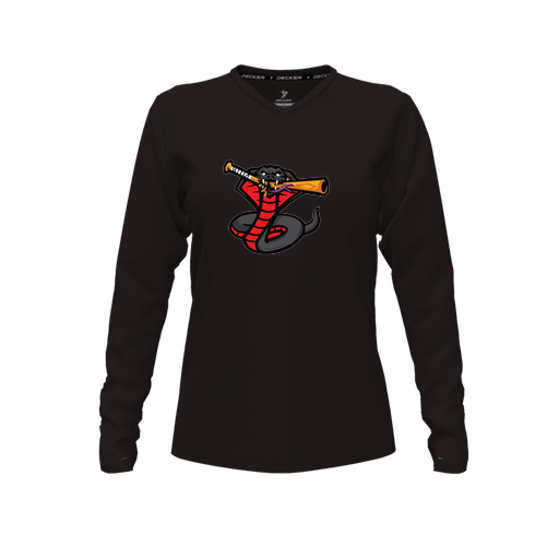 [FTLVCFBK-FYXS-LOGO2] Decker Comfort T-Shirt (Female Youth XS, Black, V Neck, Logo 2, Long Sleeve)