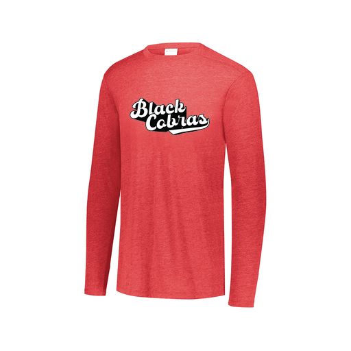 [3075.V96.XS-LOGO3] Decker Men's Tri-Blend T-Shirt - Long Sleeve (Adult XS, Red, Logo 3)