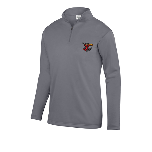 [FOLQFFGY-AS-LOGO2] Decker Men's FlexFleece 1/4 Zip (Adult S, Gray, Logo 2)